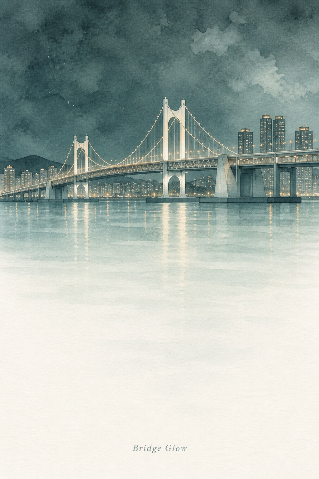 广安里大桥夜景手帐图