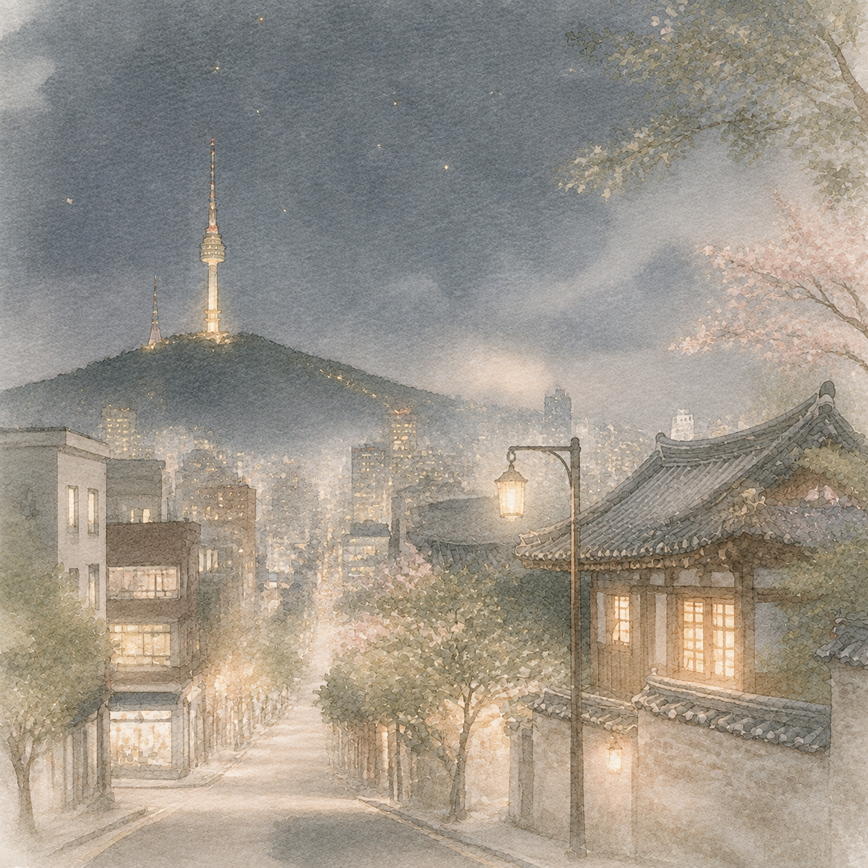 首尔夜景手帐图